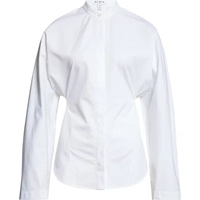 Alaïa Curved Cotton Button-up Shirt In White