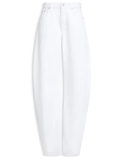 Alaïa Curved Denim Pants In White