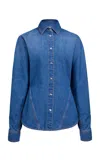 Alaïa Curved Denim Shirt