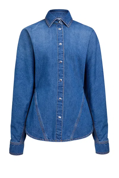 Alaïa Curved Denim Shirt
