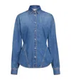 Alaïa Alaia Rounded Blue Denim Shirt Women In Blue