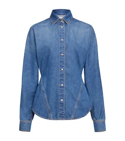 ALAÏA CURVED DENIM SHIRT