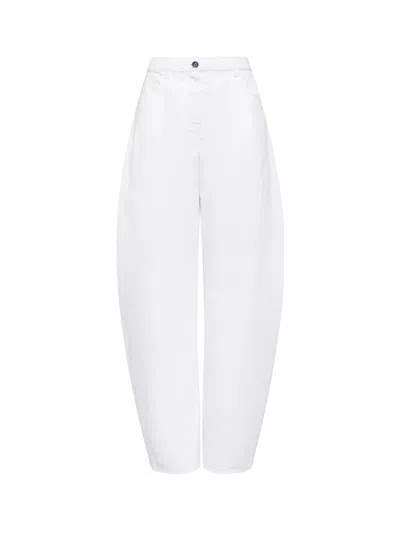 Alaïa Curved Denim Trousers In White