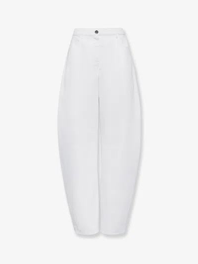 Alaïa Curved Denim Trousers In White