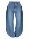 Alaïa Round Stretch Mid-rise Wide-leg Jeans In Blue