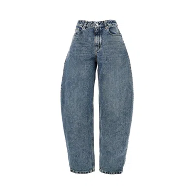 Alaïa Curved Five-pocket Jeans In Blue
