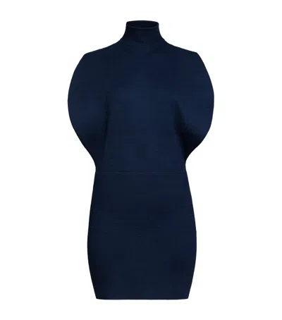 Alaïa Curved Mini Dress In Blue