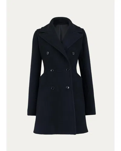 Alaïa Curved Pocket Double-breasted Wool Coat In Multi