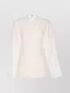 Alaïa Alaia Women Round Blouse In Linen Blend In Nude