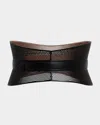 Alaïa Neo Bustier Laser-cut Leather Belt In Noir