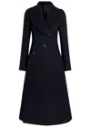 Alaïa Double Face Merino Wool Curved Coat In Blue