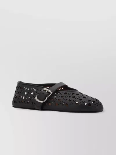 Alaïa Cut-out Almond Toe Ballerina Shoes