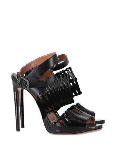 Pre-owned Alaïa Cut-out Ankle-strap Sandals In Black