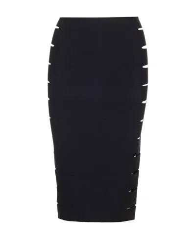 Alaïa Cut-out Band Midi Skirt In Black