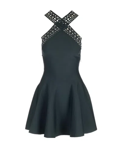 Alaïa Cut-out Detailed Halterneck Mini Dress In Black