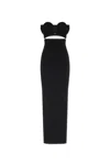 ALAÏA CUT-OUT DETAILED RIBBED MIDI DRESS