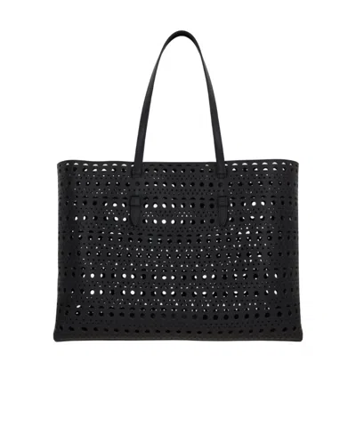 Alaïa Cut-out Leather Tote Bag In Black