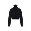 Alaïa Cropped Turtleneck Long Sleeve Knitwear In Black