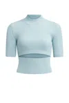 Alaïa Cut Out Short Sleeve Top In Menthe