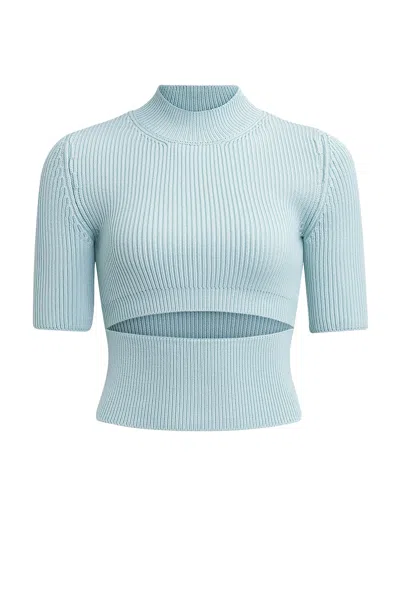 Alaïa Cut Out Short Sleeve Top In Menthe