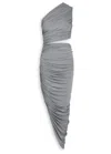 Alaïa Cut-out Stretch-jersey Midi Dress In Gray