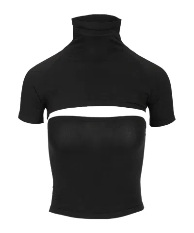 Alaïa Cut-out Top Ss In Black