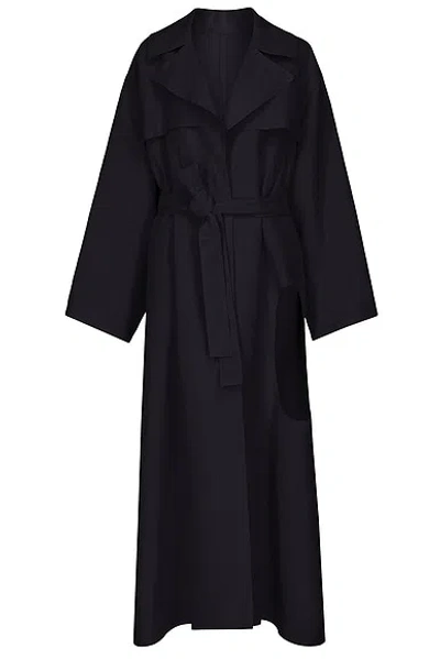 Alaïa Cut Out Trench Coat In Black