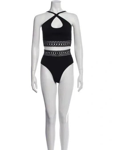 Pre-owned Alaïa Cutout Accent Bikini In Blue