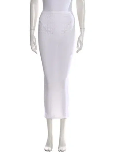 Pre-owned Alaïa Cutout Accent Midi Length Skirt In White