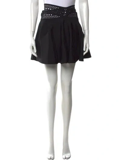 Pre-owned Alaïa Cutout Accent Mini Skirt In Black