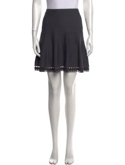 Pre-owned Alaïa Cutout Accent Mini Skirt In Gray