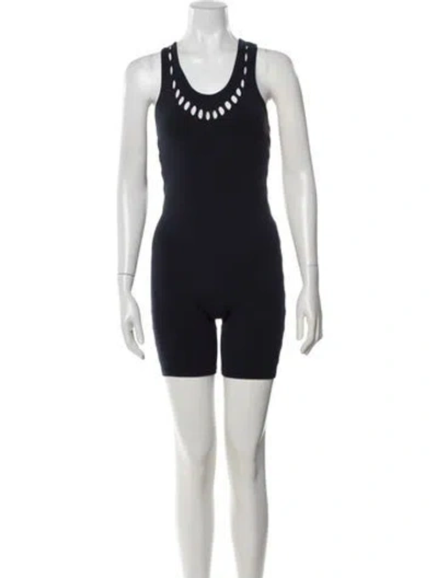 Pre-owned Alaïa Cutout Accent One-piece In Blue