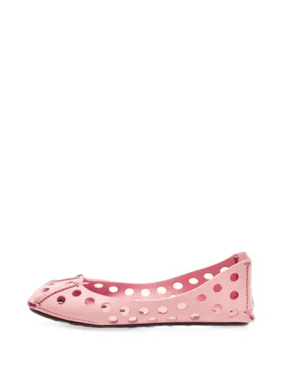 Pre-owned Alaïa Cut-out Ballet Flats In Pink