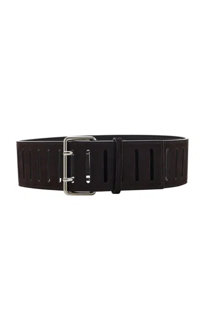 Alaïa Cut-out Leather Belt In Brown
