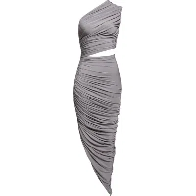 Alaïa Cutout Soft Jersey Dress In Gray