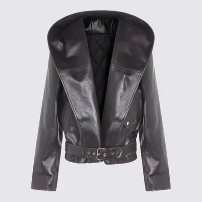 Alaïa Dark Brown Leather Jacket