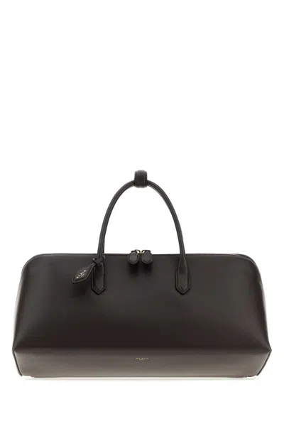 Alaïa Alaia Dark Brown Leather Medium Delta Handbag (40cm X 16cm X 15cm) With Golden Metal Hardware