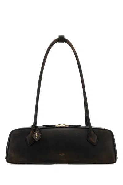 Alaïa Dark Brown Leather Medium Le Teckel Shoulder Bag