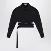 Alaïa Alaia Dark Grey Cotton Crossover Shirt Women In Black