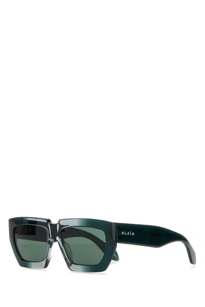 Alaïa Alaia Dark Green Mini Acetate Sunglasses
