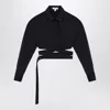 Alaïa Alaia Dark Grey Cotton Crossover Shirt Women