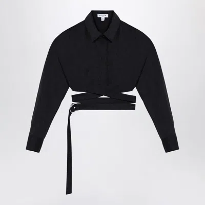 Alaïa Alaia  Dark Grey Cotton Crossover Shirt