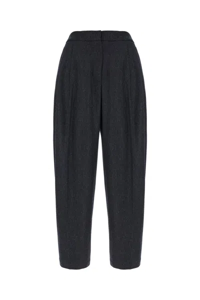 Alaïa Dark Grey Wool Pant In Gray