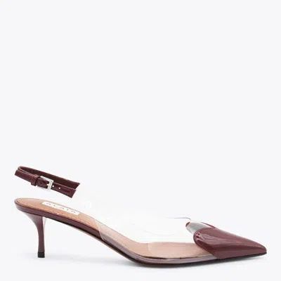 Alaïa Alaia Women Le Coeur Pvc And Leather Slingback Decollete In Burgundy