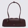 Alaïa Dark Red Leather Teckel Medium Shoulder Bag In Burgundy