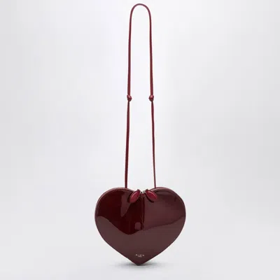 ALAÏA ALAIA DARK RED PATENT LEATHER LE COEUR BAG WOMEN