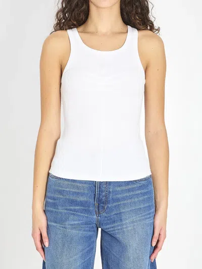 Alaïa Alaia Darts Cotton Tank Top In White