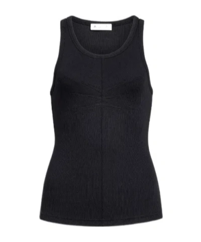Alaïa Cotton Tank Top With Pleats In Black