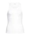 Alaïa Cotton Tank Top With Pleats In White