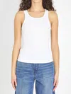 Alaïa Cotton Tank Top With Pleats In White